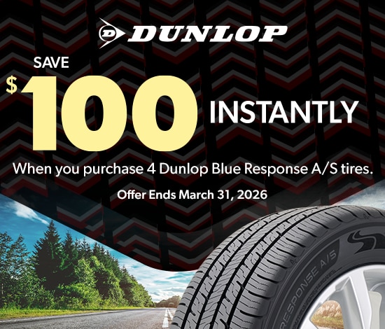 Buy a Set of Four Dunlop Blue Response A/S Tires, Save $100 Instantly