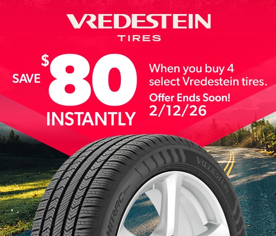 Save $80 Instantly on Four Select Vredestein Tires