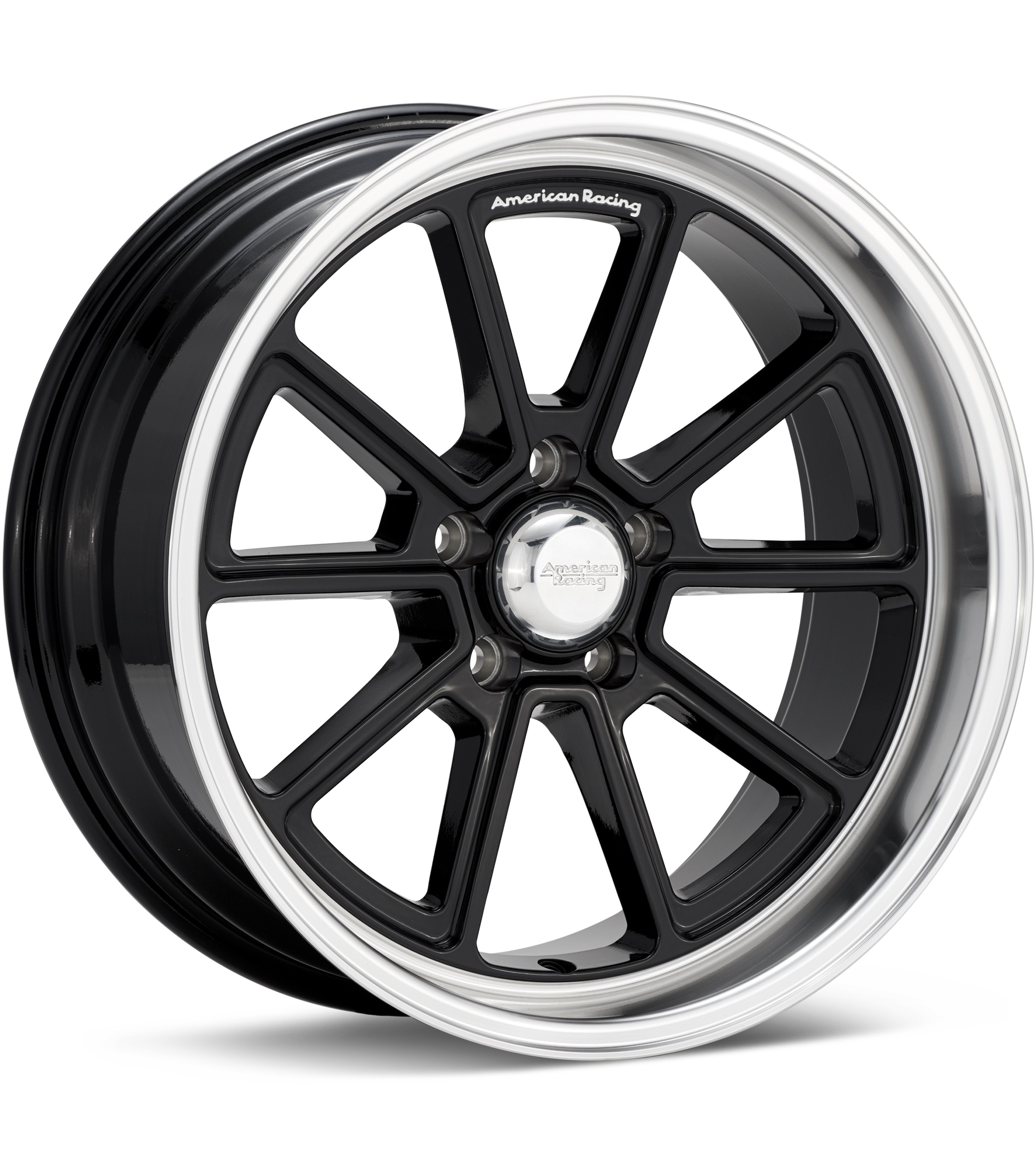 American Racing Authentic Hot Rod VN510 Draft Black W/Mach Lip Wheels 18 In 18x8 +00 VN51088012300