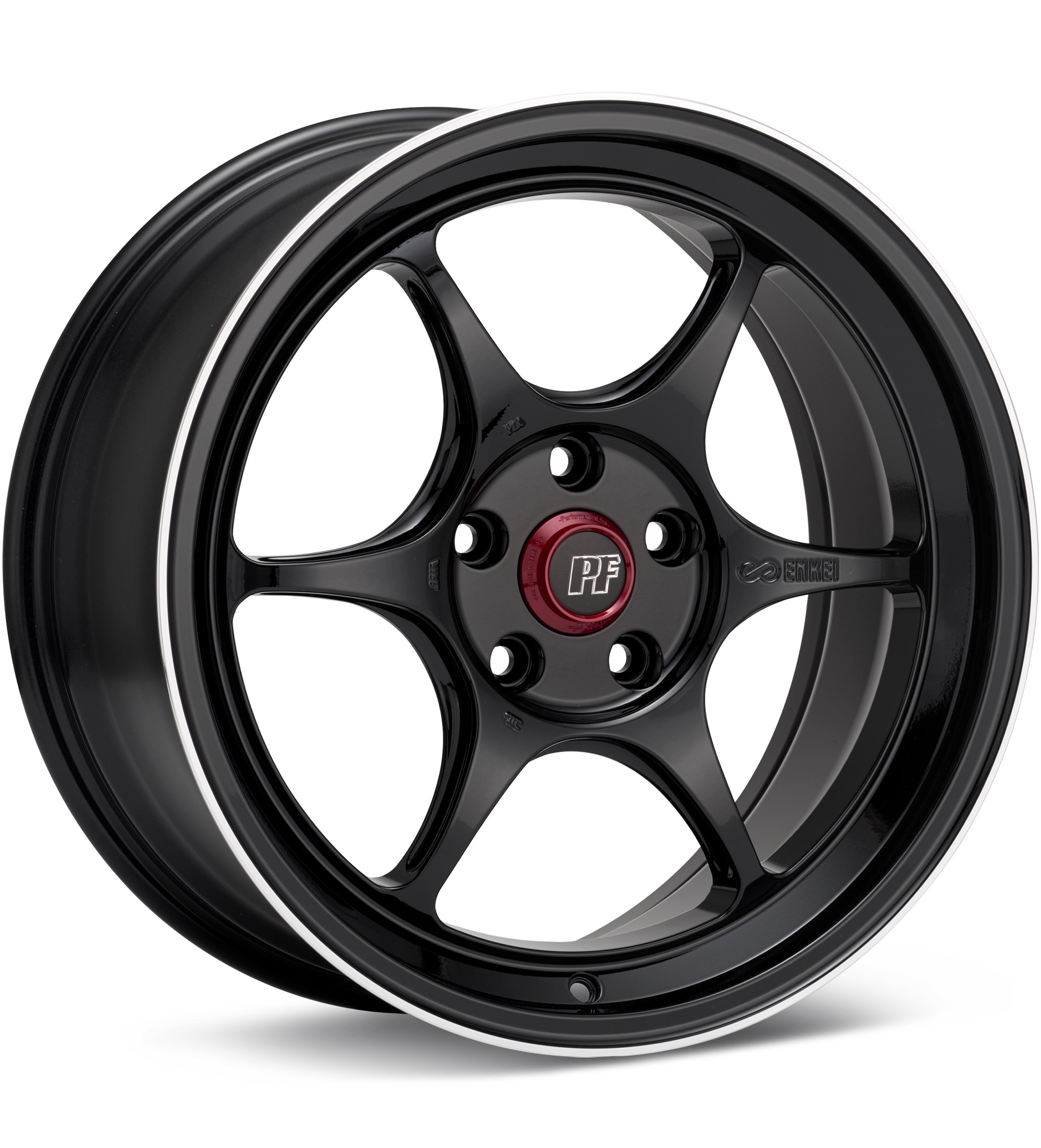 Enkei Racing PF06 Black W/Mach Lip Wheels 17 In 17x7 +38 545-770-4938BKM