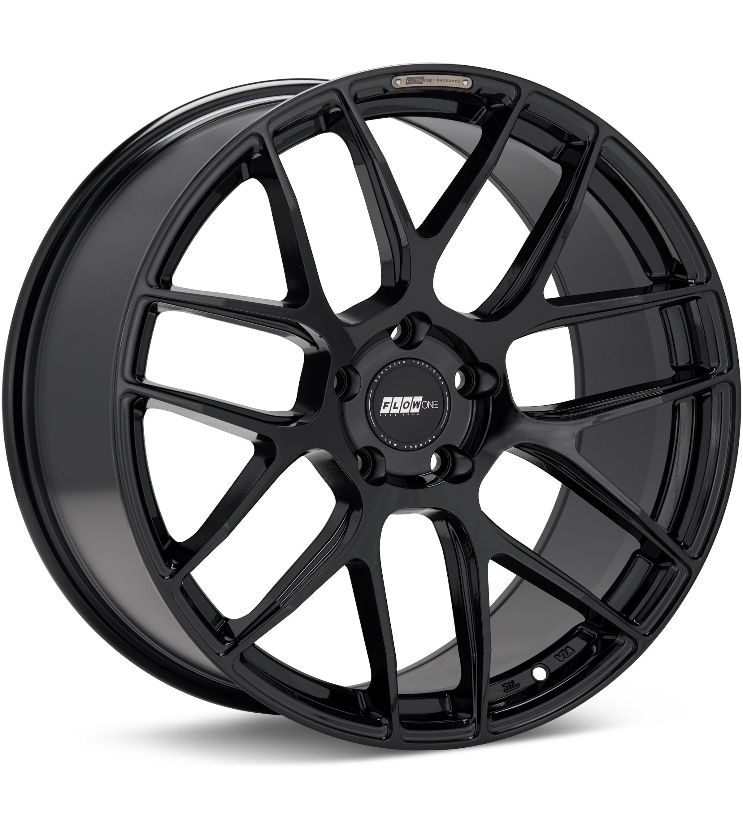 FLOW ONE Race Spec F2 Gloss Black Wheels 18 In 18x8 45 F288004GB