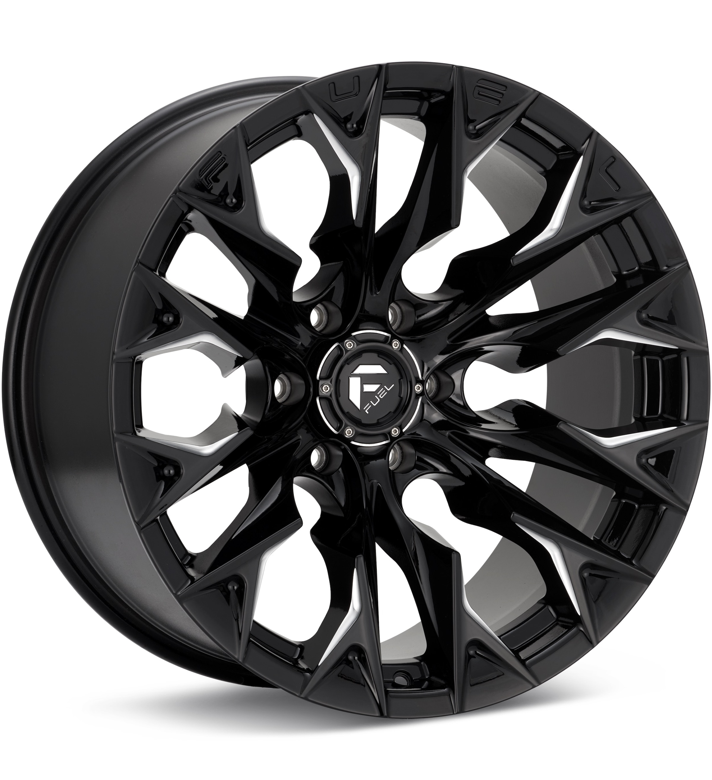 Fuel Off-Road Flame 6 Gloss Black W/Milled Accent Wheels 20 In 20x9 20 D80320908457