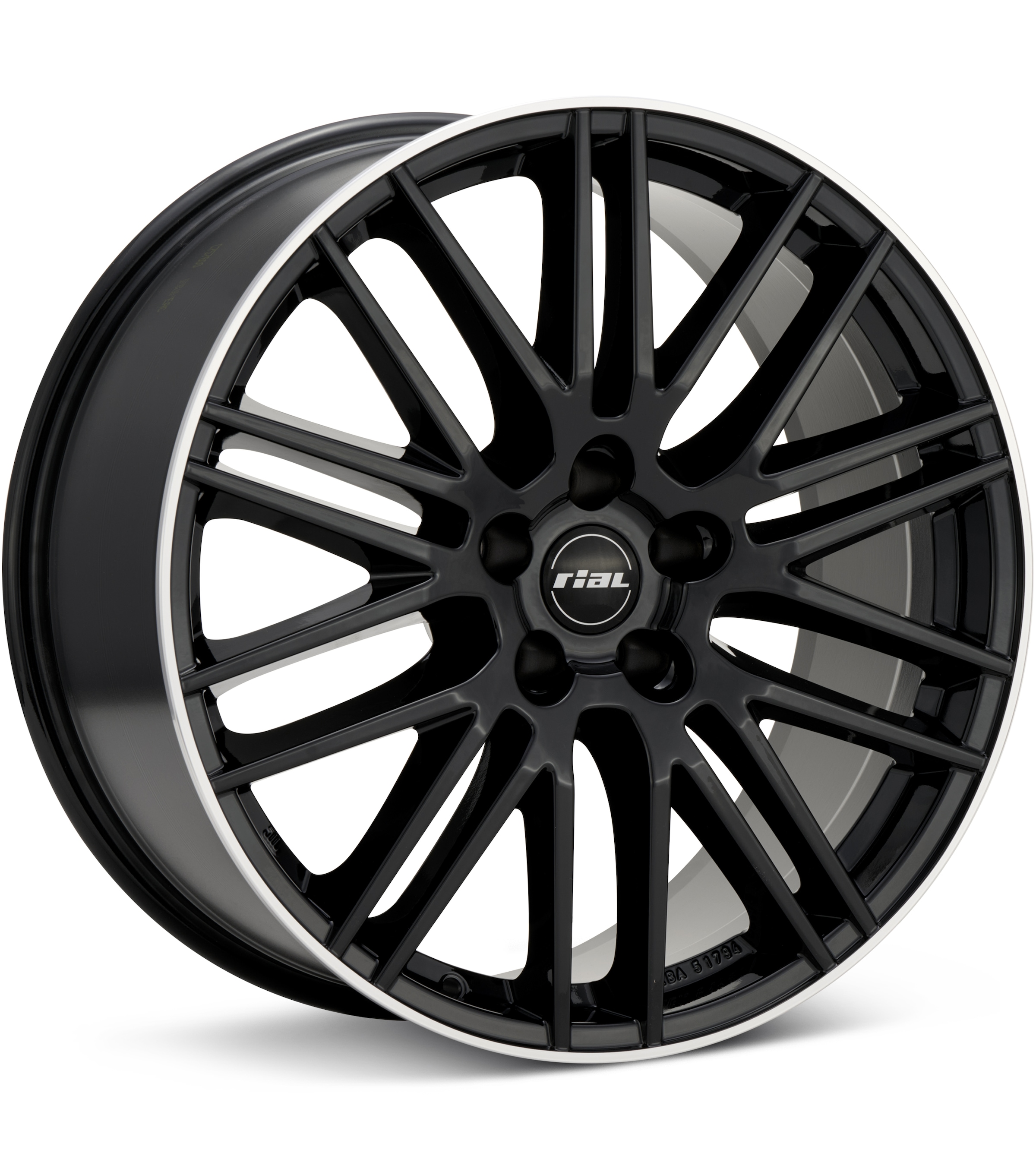 Rial KiboX Gloss Black W/Machined Lip Wheels 20 In 20x9 +52 KIBX-902052V93-2