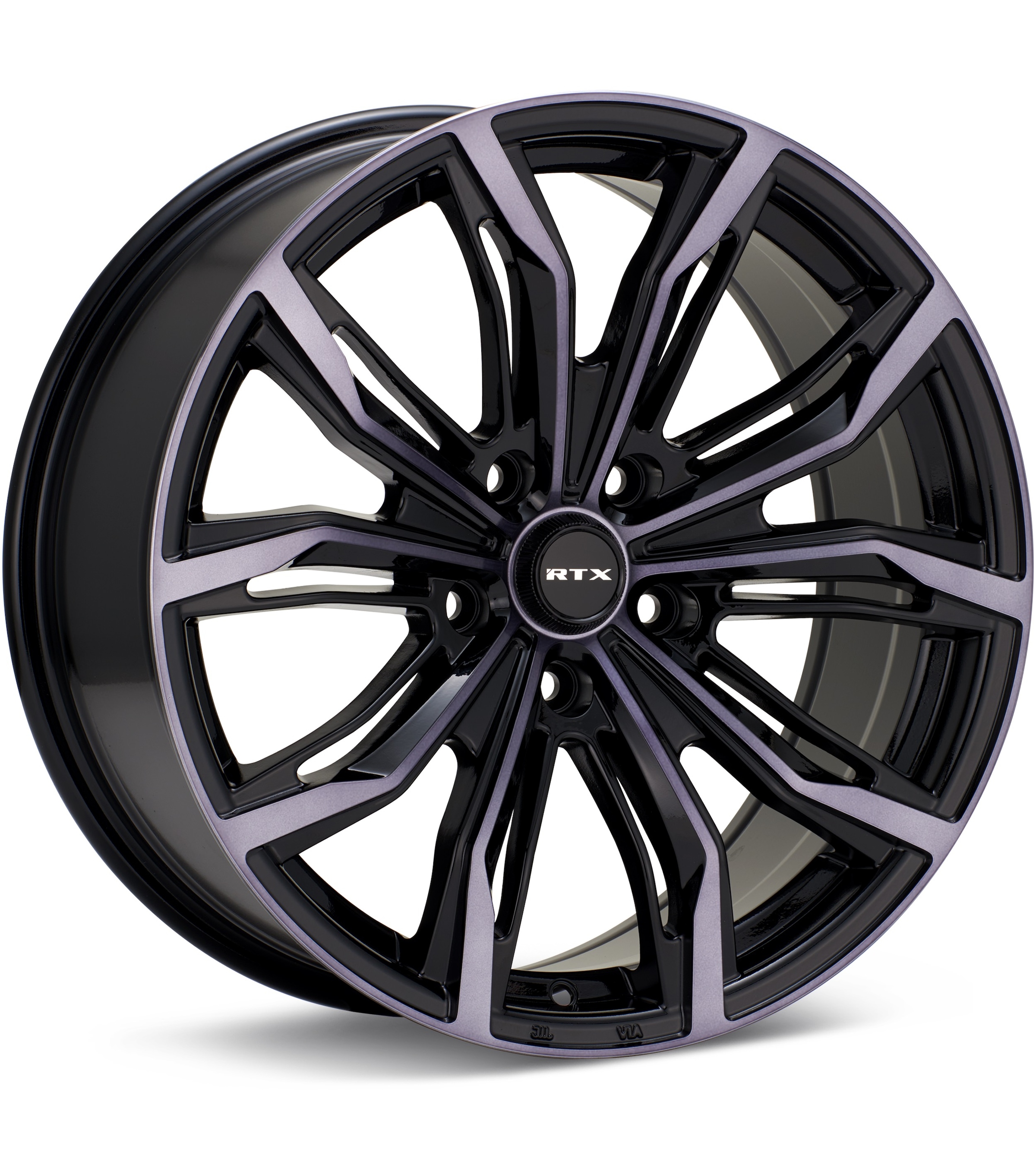 RTX Wheels Black Widow Gloss Black Machine W/GreyTint Wheels 18 In 18x8 +35 082439