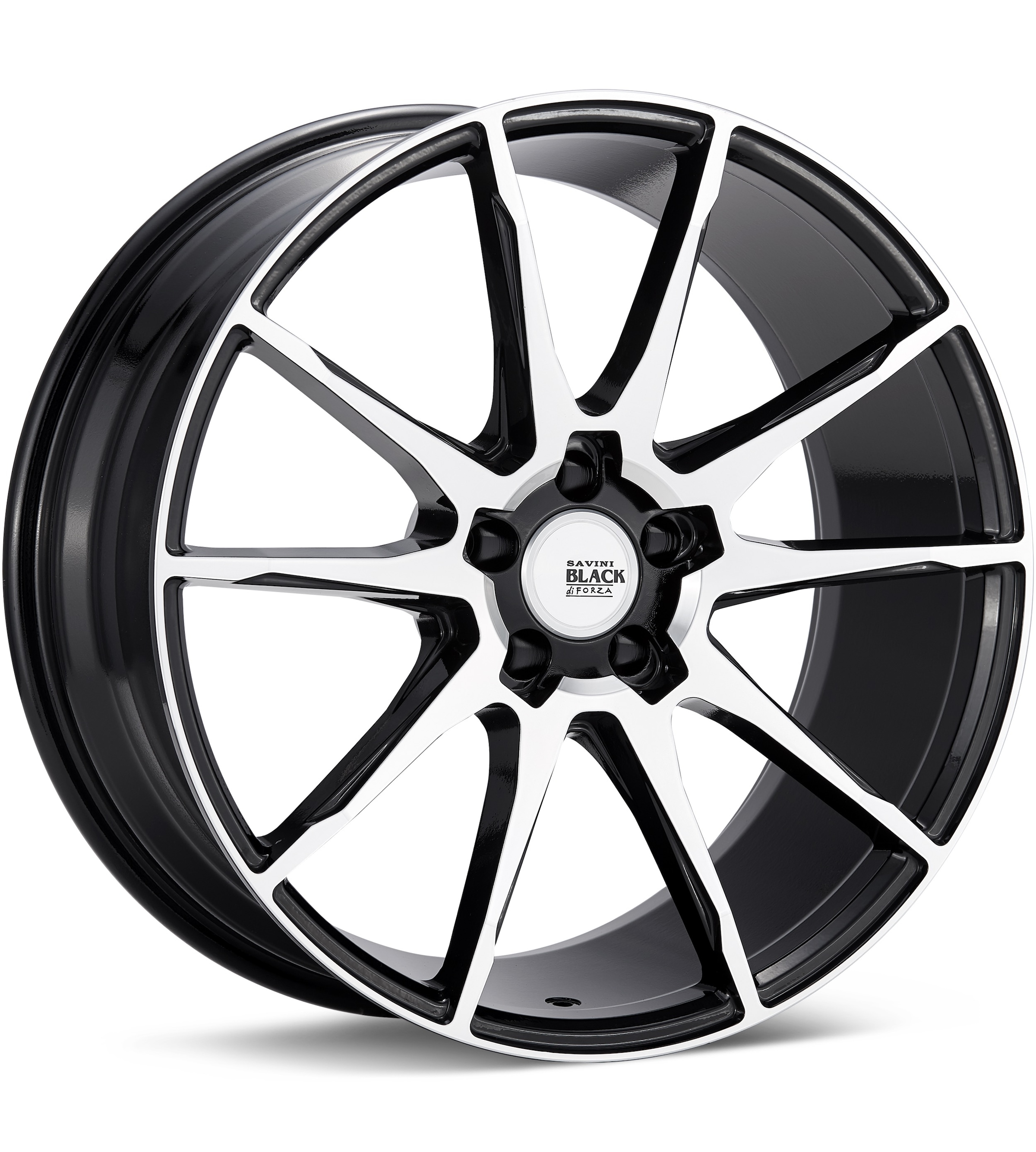 Savini Black Di Forza BM12 Machined W/Black Accent Wheels 20 In 20x10 +45 BM1220100520M4579