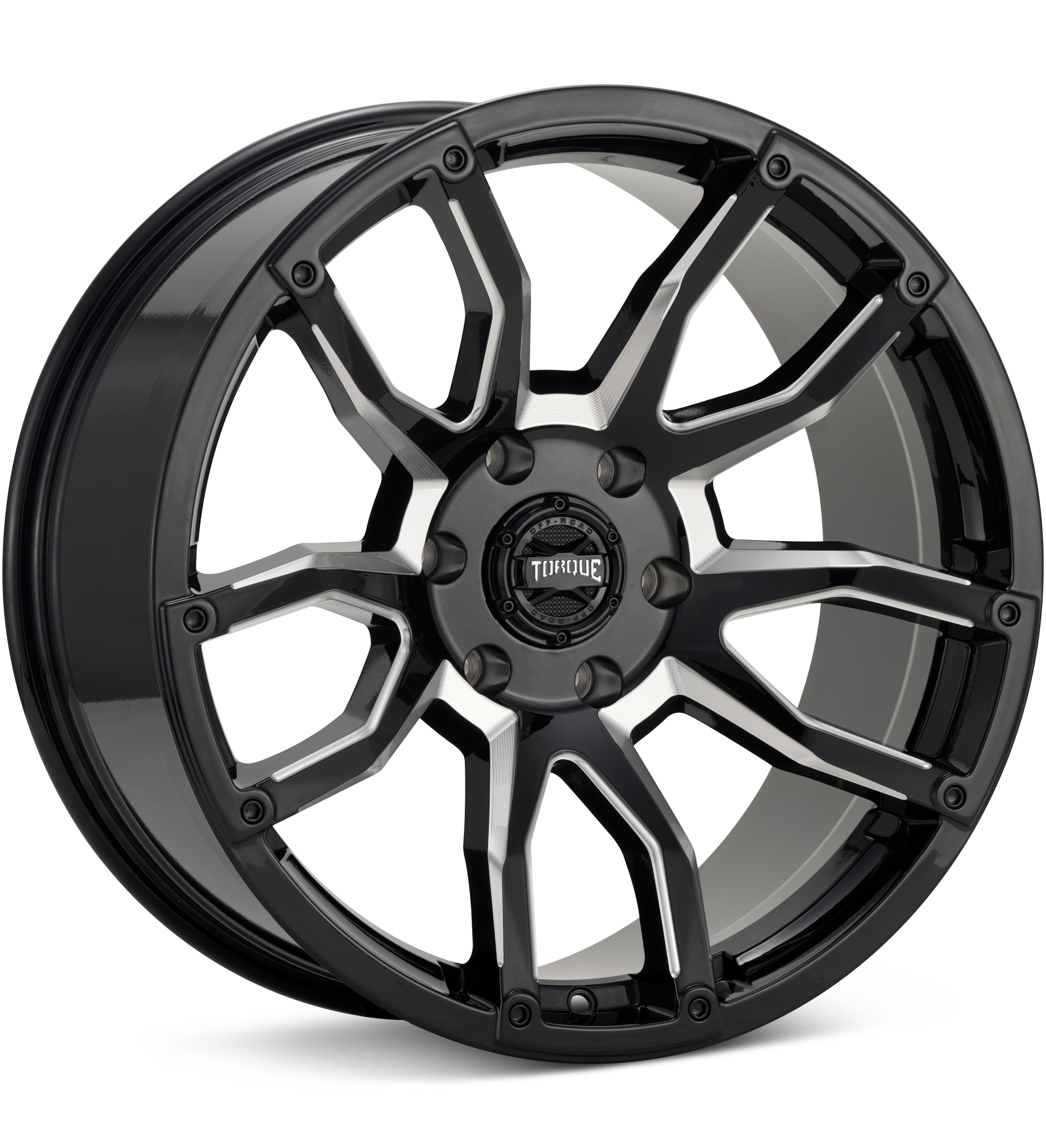 Torque Wheels Impact Gloss Black W/Milled Accent Wheels 20 In 20x9 -12 403C20908433N12