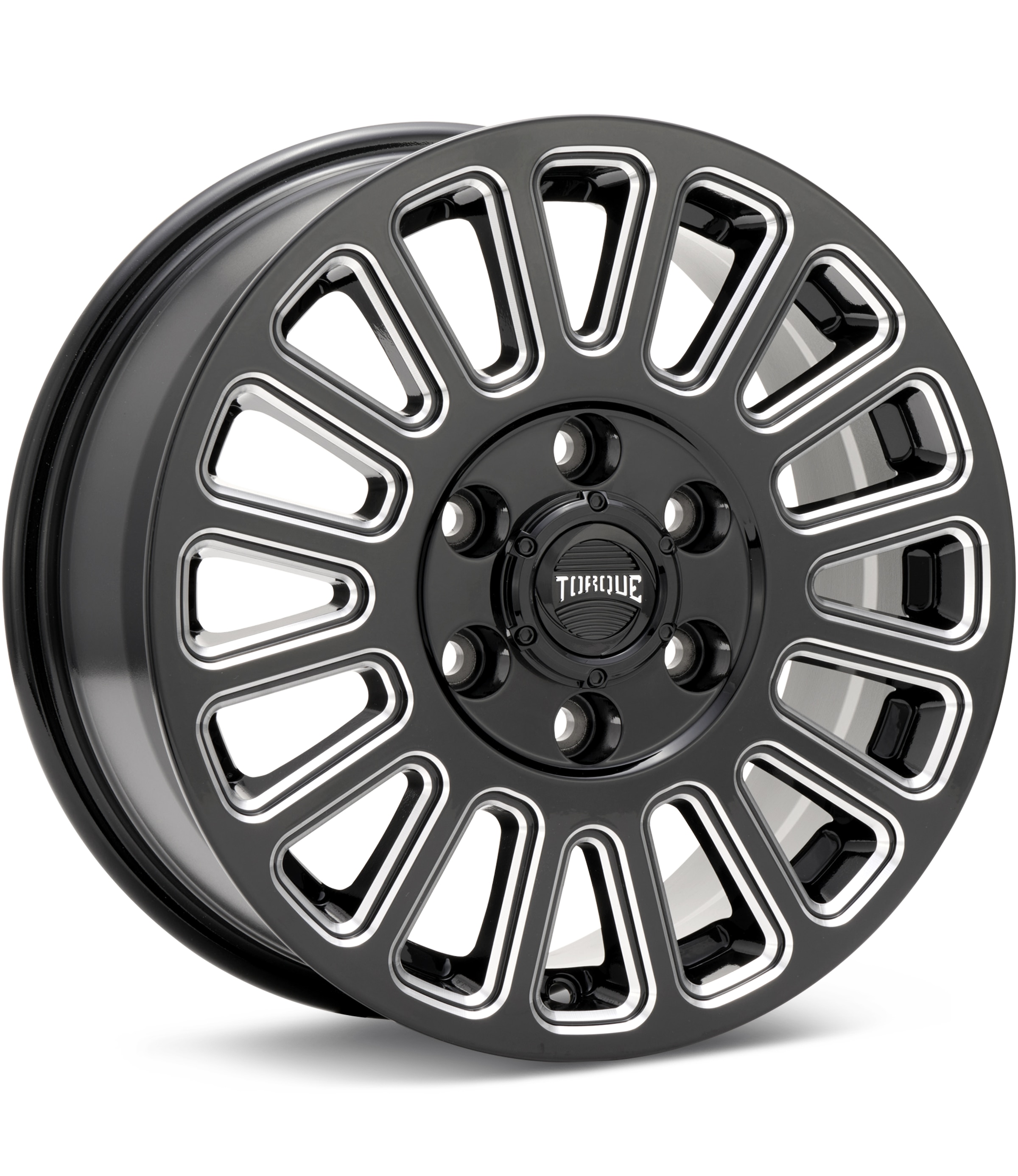 Torque Wheels Trek Van Gloss Black W/Milled Accent Wheels 16 In 16x6 +50 5131670631350