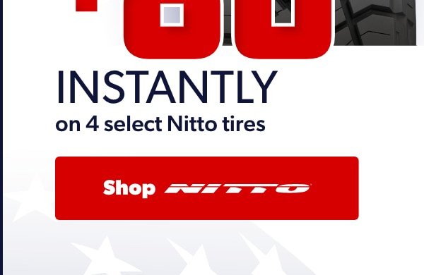 Save $80 Instantly on 4 Select Nitto Tire