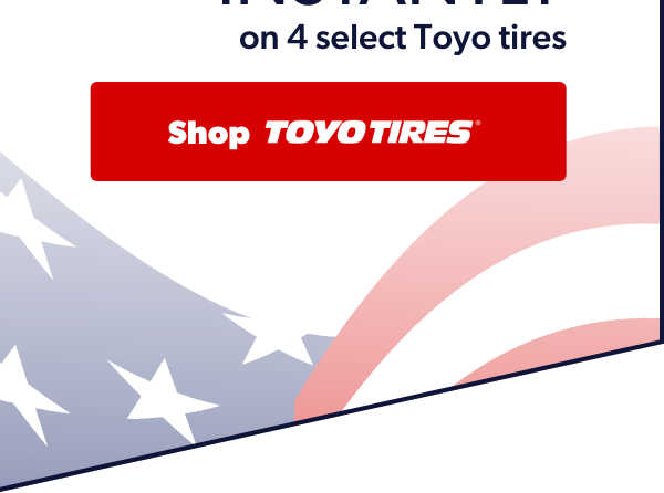 Save $80 Instantly on 4 Select Toyo Tires