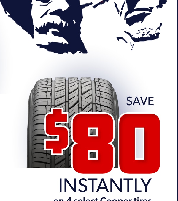 Save $80 Instantly on 4 Select Cooper Tires