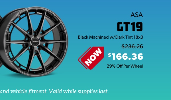 ASA GT19 Black Machined w/Dark Tint 