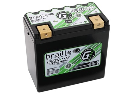 Braille GREEN-LiTE 4.0 lbs 12 Volt Lithium Battery. Right Positive.