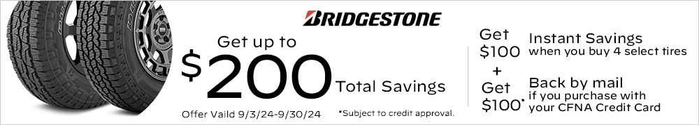 Bridgestone: Get Up to $200 Total Savings