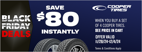 Black Friday Savings | Save $80 Instantly on Four Cooper Tires