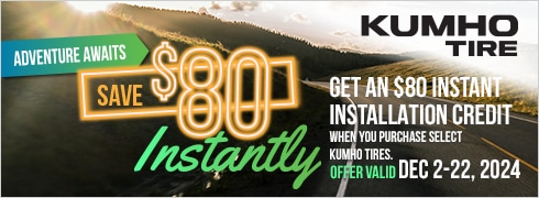 Kumho: Get an $80 Instant Installation Credit