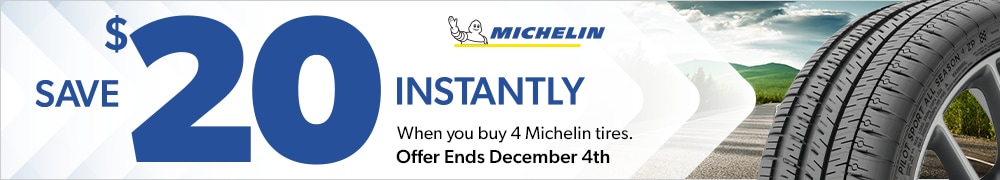 Save $20 Instantly When You Buy 4 Michelin Tires