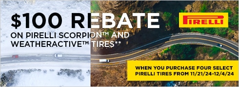 Buy a set of four and get a $100 Pirelli Prepaid Mastercard via rebate