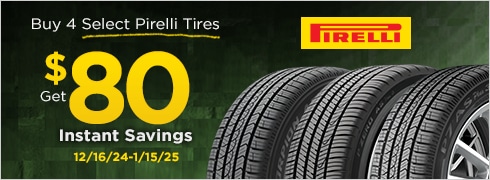 Save $80 Instantly on Select Pirelli Tires