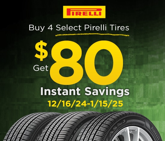 Save $80 Instantly on Select Pirelli Tires