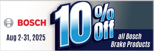 Save 10% on all Bosch Brake Products