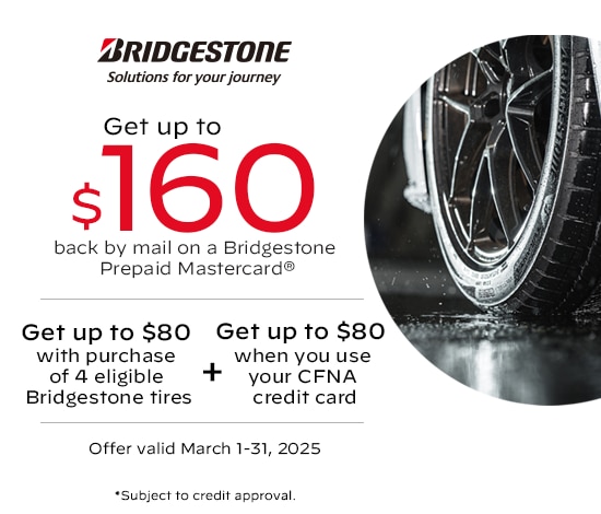 Bridgestone: Get Up to $80 Back by Mail