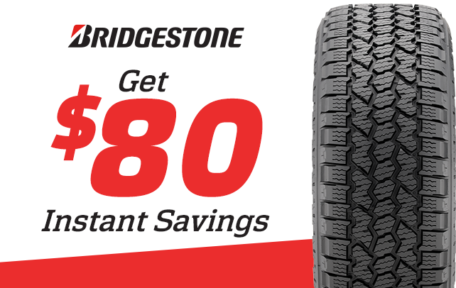 Save $80 Instantly on Four Select Bridgestone Tires
