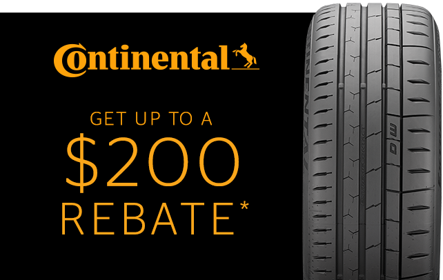 Receive a $110 Continental Tire Prepaid Mastercard® by Mail