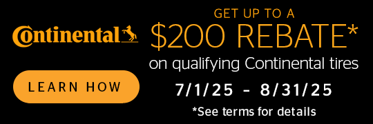Receive a $110 Continental Tire Prepaid Mastercard® by Mail
