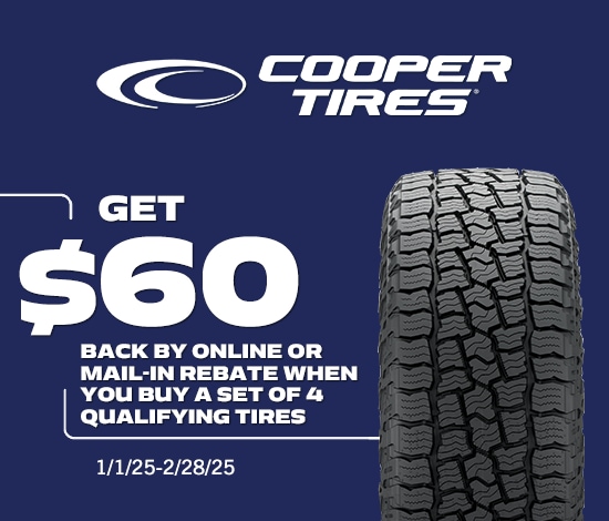 Cooper Tires: Get $60 Back by Online or Mail-in Rebate