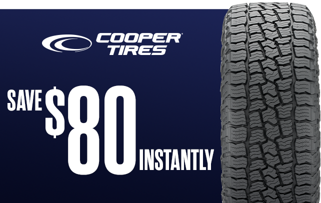 Save $80 Instantly on 4 Select Cooper Tires