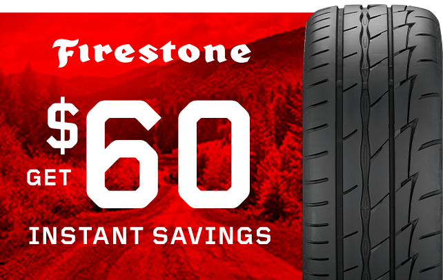 Save $60 Instantly on Four Select Firestone Tires