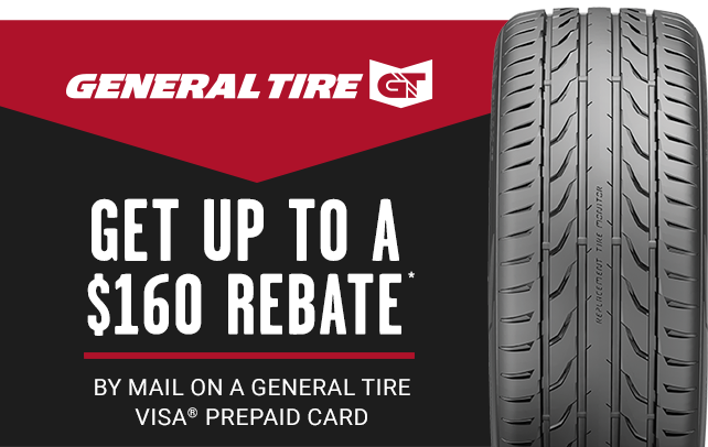 Get Up to an $80 General Tire Visa Prepaid Card