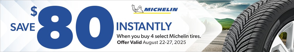 Save $80 Instantly on Four Select Michelin Tires