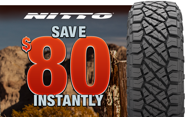 Save $80 Instantly on 4 Select Nitto Tires