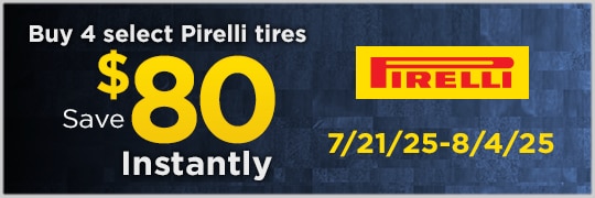 Save $80 Instantly on Four Select Pirelli Tires