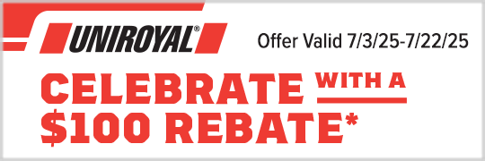 Buy 4 Select Uniroyal Tires Get $100 via Reward Card or Virtual Account
