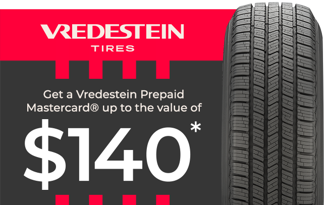 Get Up to a $140* Vredestein Prepaid Mastercard®