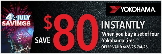 4th of July Savings | Save $80 Instantly on 4 Yokohama Tires