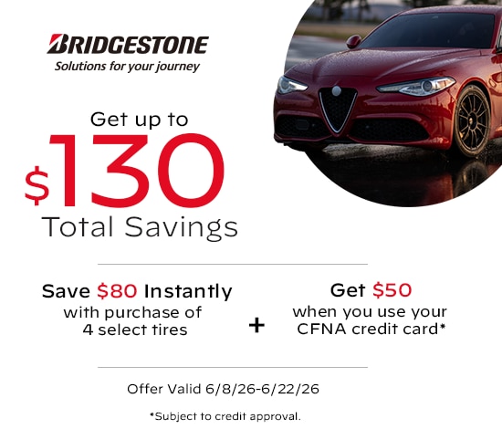Bridgestone: Get Up to $130 Total Savings