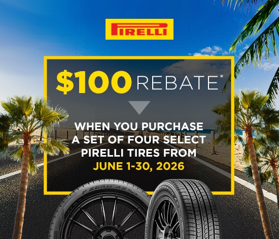 Buy 4 Select Pirelli Tires, Get a $100 Rebate