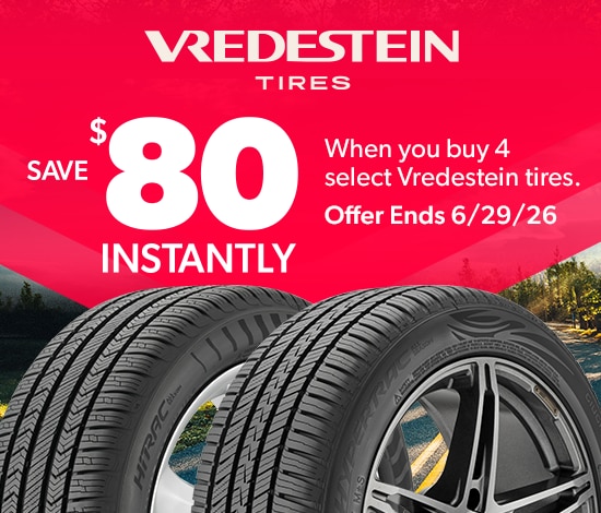 Buy a Set of 4 Select Vredestein Tires, Save $80 Instantly