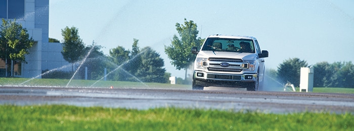 Ford F150 corning on the wet skidpad