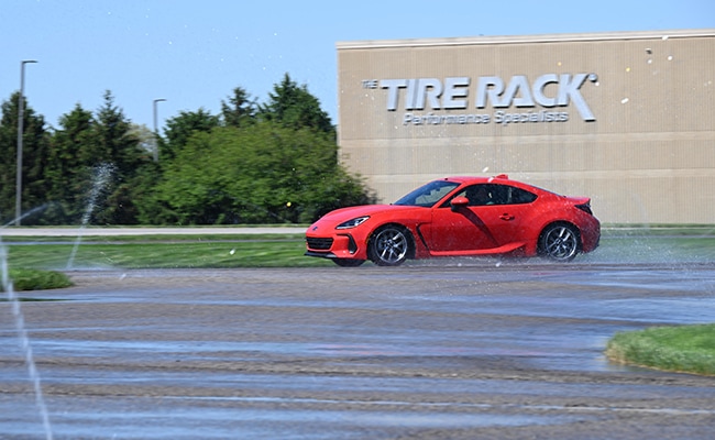 A car driving on the test track