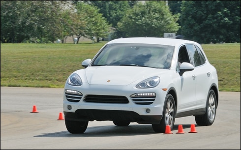 Porsche on the dry track